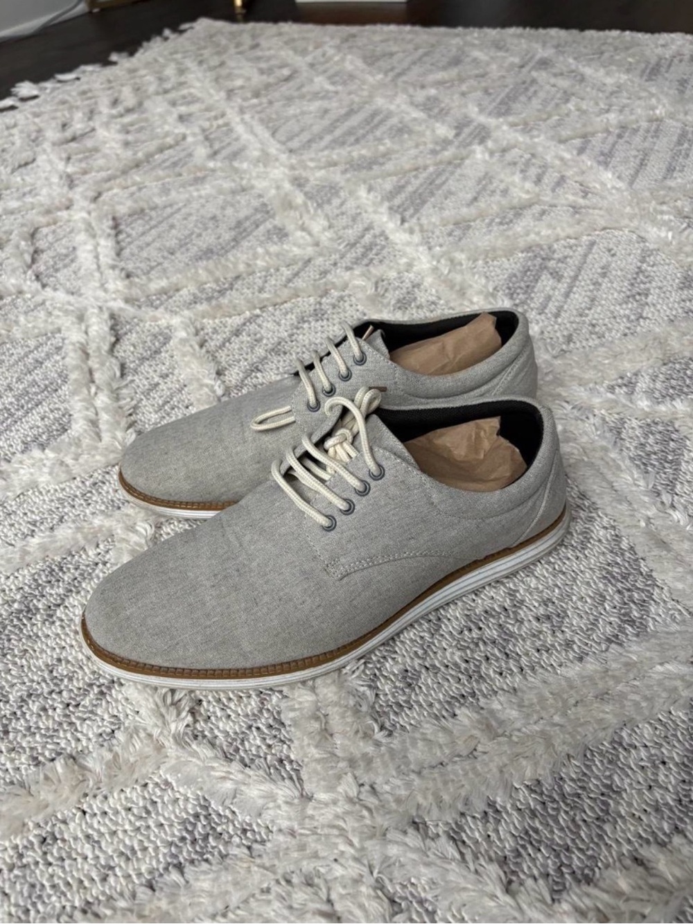 Linea Uomo Light Gray Canvas Shoes